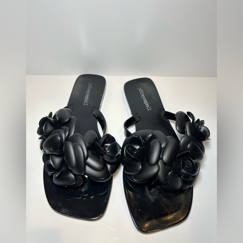 Jeffrey Campbell Black Floral Sandals